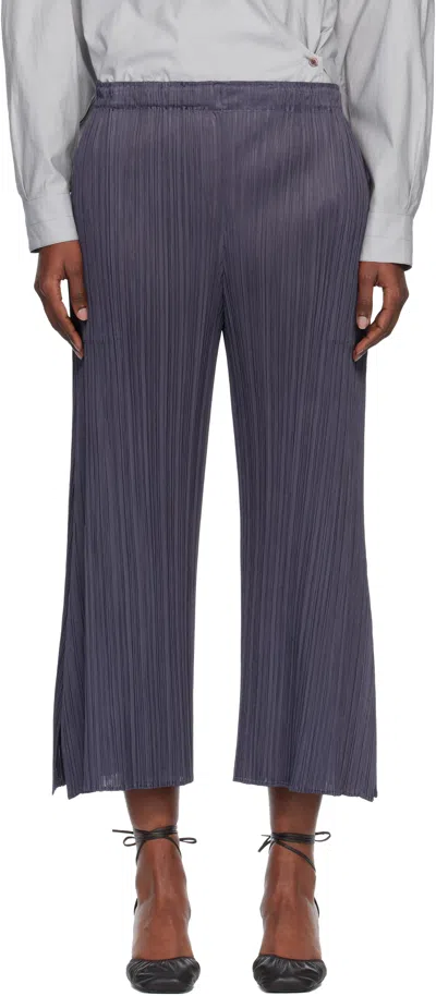 Issey Miyake Gray Monthly Color July Trousers In Blue