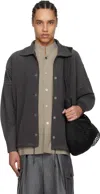Issey Miyake Gray Monthly Color March Jacket In 13-charcoal Grey