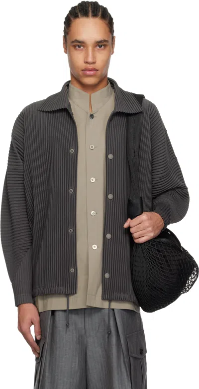 Issey Miyake Gray Monthly Color March Jacket In 13-charcoal Grey