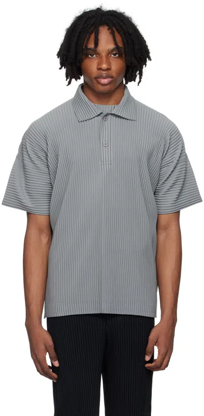 Issey Miyake Gray Monthly Color May Polo In 17-warm Gray