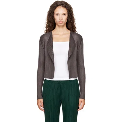 Issey Miyake Gray Monthly Colors June Cardigan In Brown