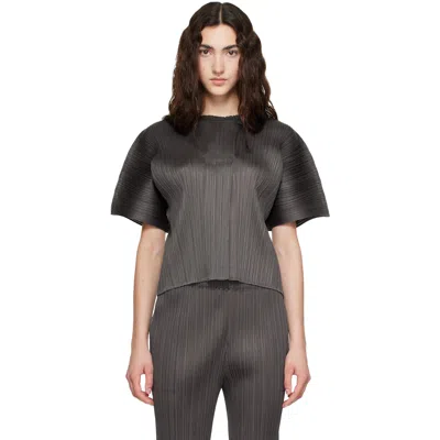 Issey Miyake Gray Monthly Colors June Top In Black