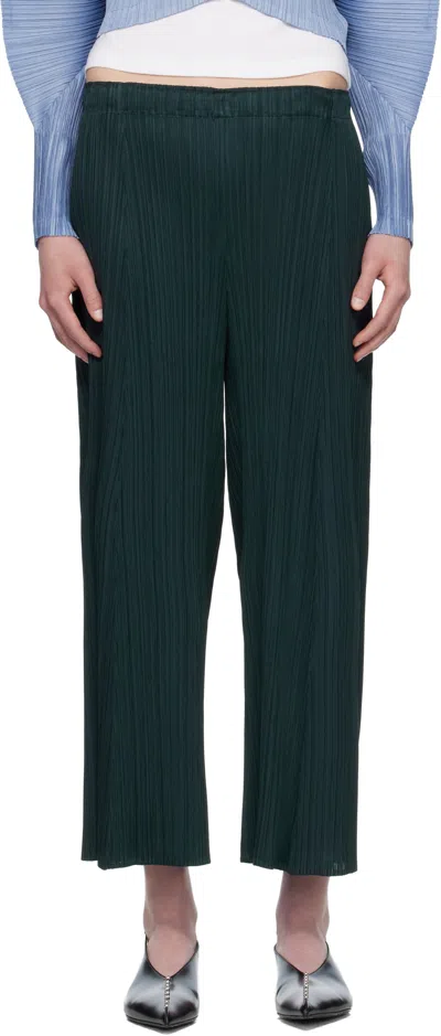 Issey Miyake Gray Monthly Colors November Trousers In Green