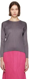 Issey Miyake Gray Monthly Colors September Top In 19 Dark Gray