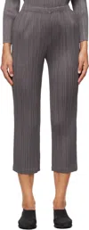 Issey Miyake Gray Monthly Colors September Trousers In 19 Dark Gray