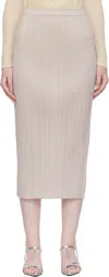 Issey Miyake Gray New Colorful Basics 4 Midi Skirt In Neutral