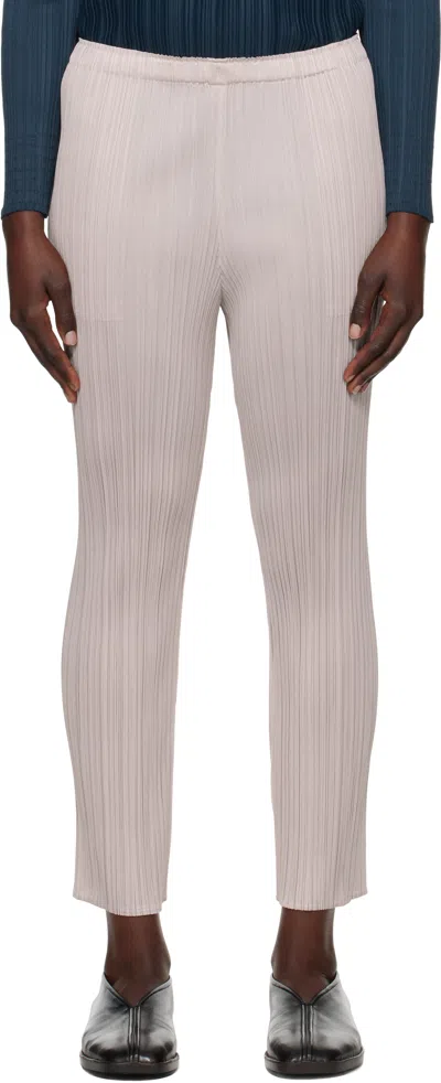 Issey Miyake Gray New Colorful Basics 4 Trousers In 42 Greige