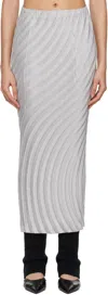 Issey Miyake Gray Nuance Pleats Solid Midi Skirt In 18 Dew Gray