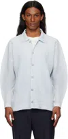 Issey Miyake Gray Outer Mesh Jacket In White