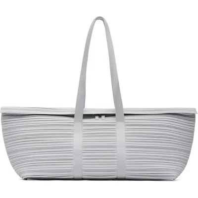 Issey Miyake Gray Pleats Boston Bag In Pink