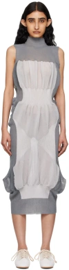 Issey Miyake Gray Shaped Nude Midi Dress In 12- Gray
