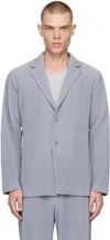 ISSEY MIYAKE GRAY TAILORED PLEATS 1 BLAZER