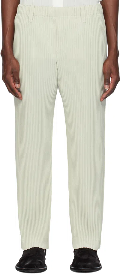 Issey Miyake Green Tailored Pleats 1 Trousers In 17-frosty Gray