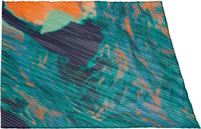 Issey Miyake Green Agate Scarf In Multi