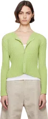 Issey Miyake Green April Spongy-56 Cardigan