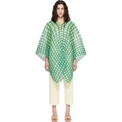 Issey Miyake Green Basket Madame-t Scarf In Transparent