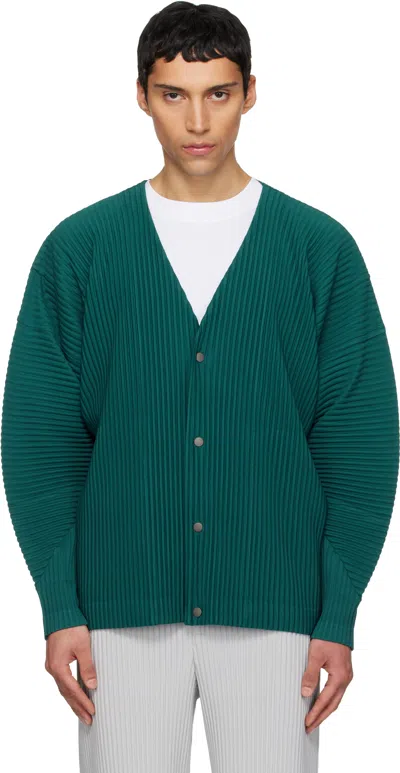 Issey Miyake Green Color Pleats 1 Cardigan