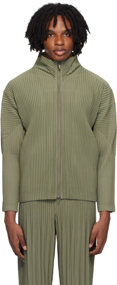 Issey Miyake Green Color Pleats Jacket In 64-sage Green