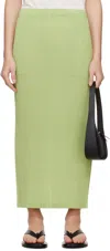Issey Miyake Green Hatching Bottoms Maxi Skirt