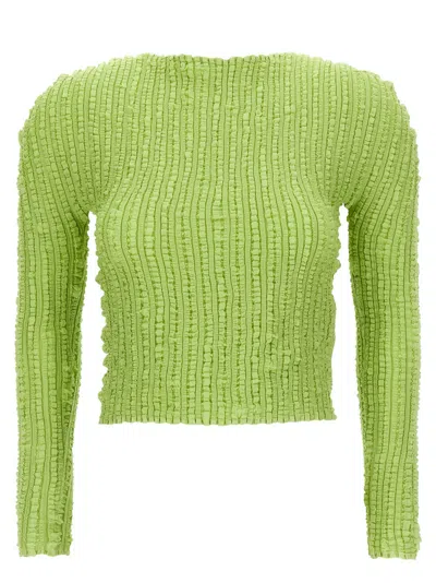ISSEY MIYAKE GREEN JELLYFISH PLEATS SWEATER