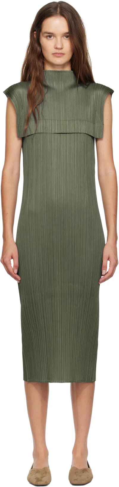 Issey Miyake Green June Monthly Colors Maxi Dress