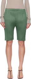 Issey Miyake Green June Monthly Colors Shorts In Green