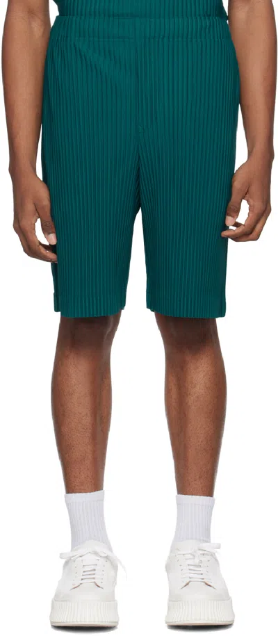 Issey Miyake Green Monthly Color May Shorts In 63-teal Green