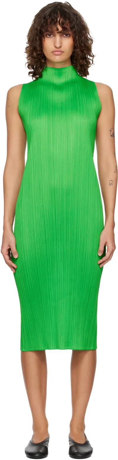 Issey Miyake Green Monthly Colors April Midi Dress