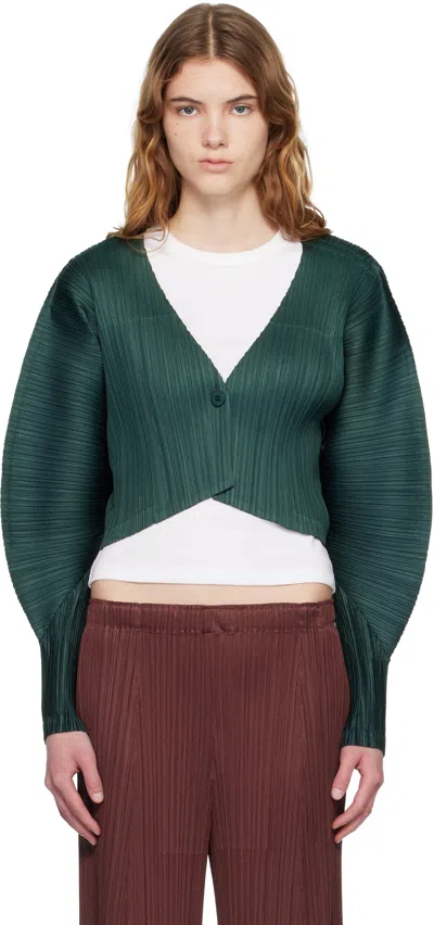 Issey Miyake Green Monthly Colors December Cardigan