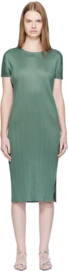 Issey Miyake Green Monthly Colors June Midi Dress In Multi