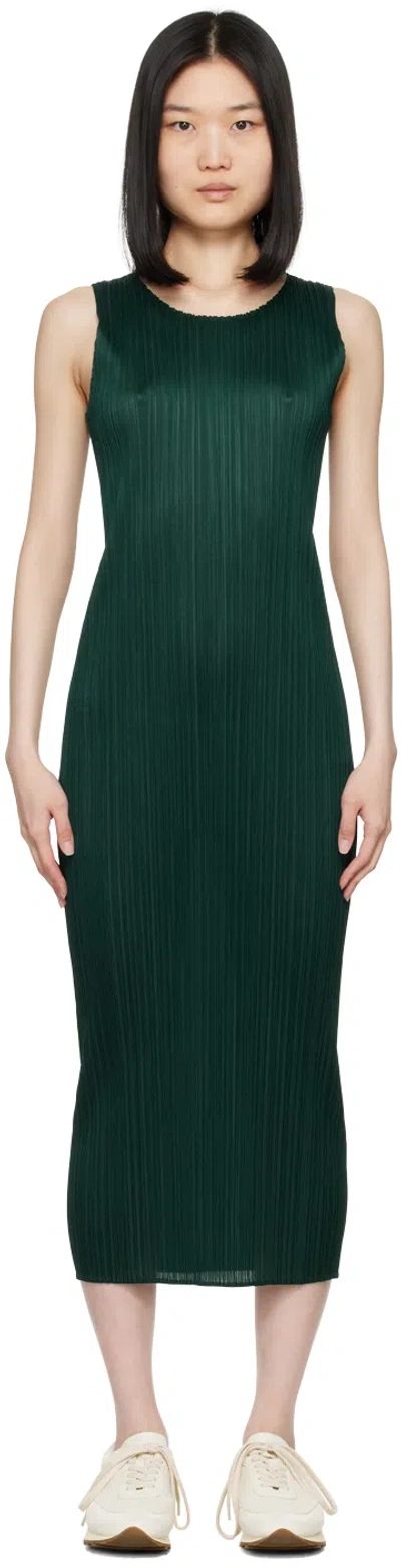 Issey Miyake Green New Colorful Basics 3 Midi Dress In 69 Dark Green
