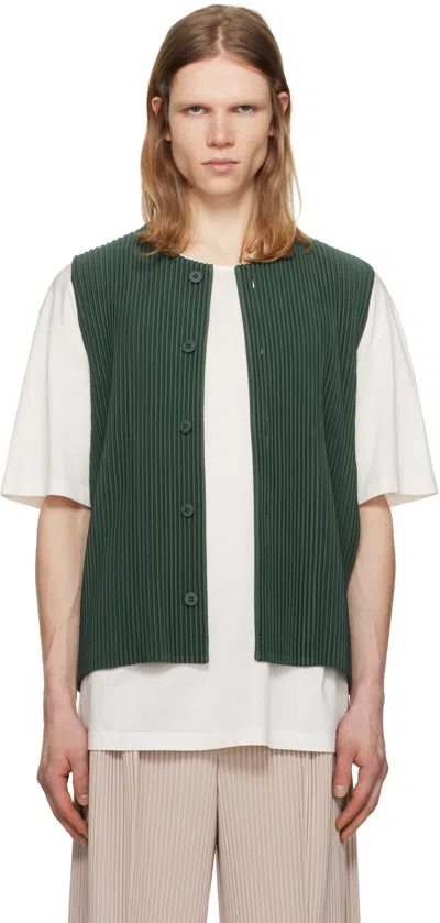 Issey Miyake Green Pleats 1 Vest In 68-evergreen