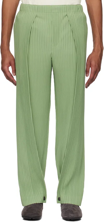 Issey Miyake Green Pleats Bottoms 1 Trousers In 66-pistachio Green