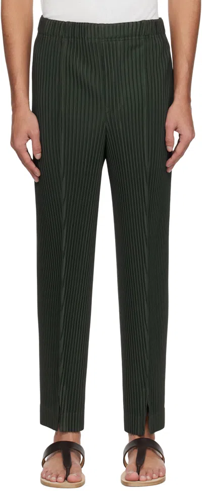 Issey Miyake Green Pleats Bottoms 2 Trousers In 63-dark Green