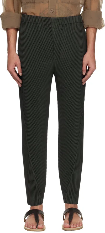 Issey Miyake Green Pleats Bottoms 2 Trousers In 63-dark Green
