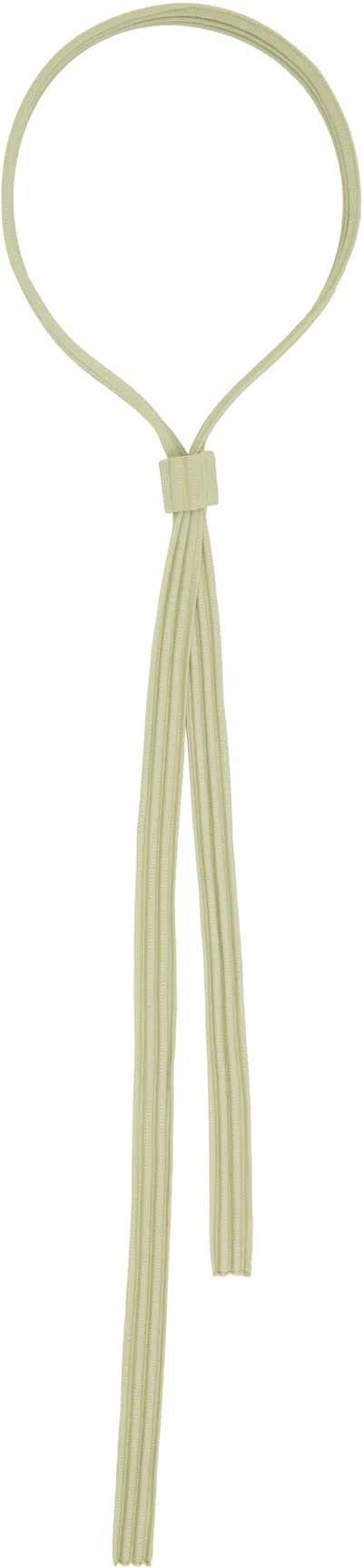 Issey Miyake Green Pleats Tie In 42-dry Grass Green