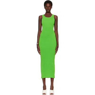 Issey Miyake Green Rill Maxi Dress