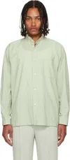 Issey Miyake Green Streamline Shirt In Green
