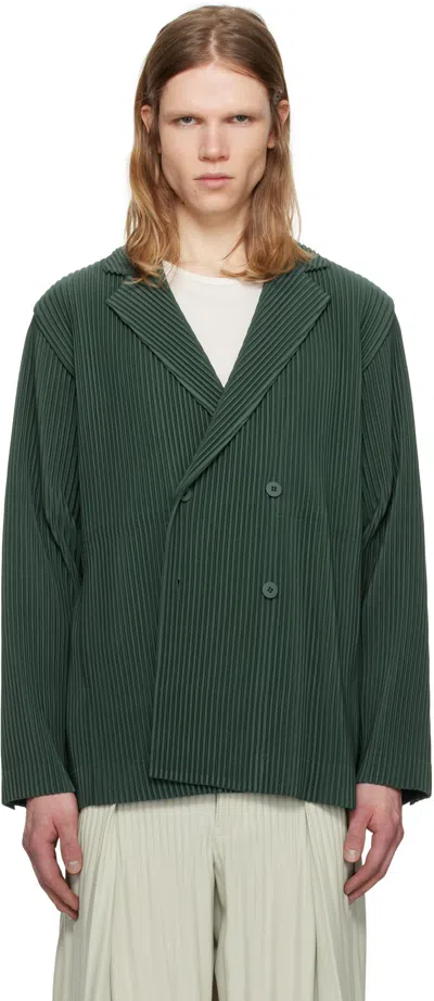Issey Miyake Green Tailored Pleats 1 Blazer In 68-evergreen