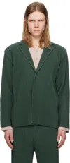 Issey Miyake Green Tailored Pleats 1 Blazer In 68-evergreen