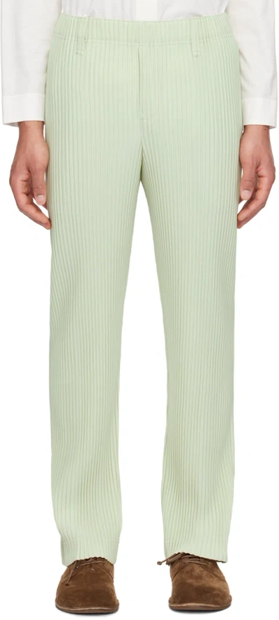 Issey Miyake Green Tailored Pleats 1 Trousers In 61-light Jade Green