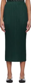 Issey Miyake Green Thicker Bottoms 1 Midi Skirt In 67 Dark Green