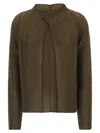 Issey Miyake Green Wooly Pleats-58 Cardigan In Brown