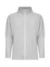 Issey Miyake Pleated Zip-up Cardigan In Gray