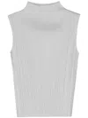 Issey Miyake Pleated Funnel Neck Top In Grey