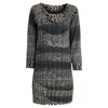 Issey Miyake Haat By  Printed Dress In Grey Wool In Grey