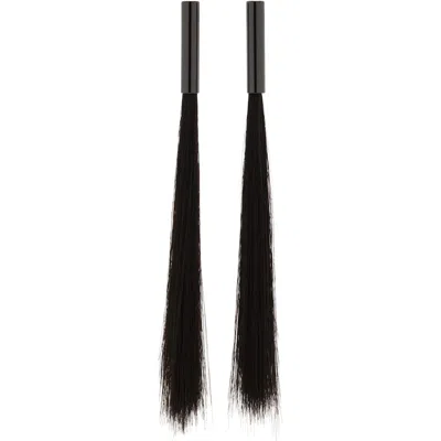 Issey Miyake Hair Strand Earrings In 15-black