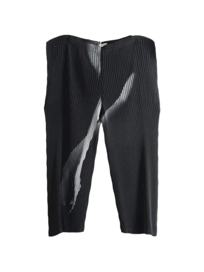 Issey Miyake Hands Of Lover Pleated Graphic-print Trousers In Black