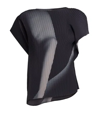 Issey Miyake Hands Of Lover Pleated Asymmetric-hem Blouse In Multi