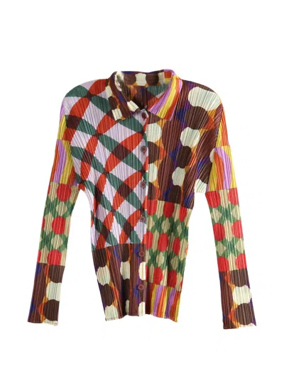 Issey Miyake Harmony Pleated Shirt In Multi